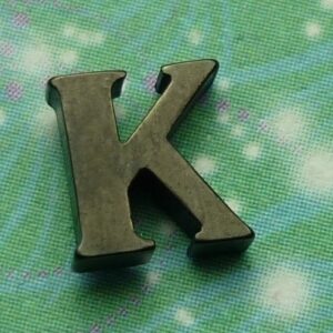 Letter Black - K - Charm for Memory Lockets
