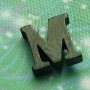 Letter Black - M - Charm for Memory Lockets