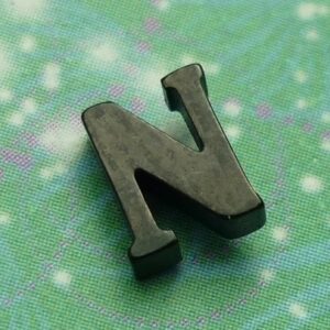 Letter Black - N - Charm for Memory Lockets