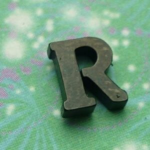 Letter Black - R - Charm for Memory Lockets