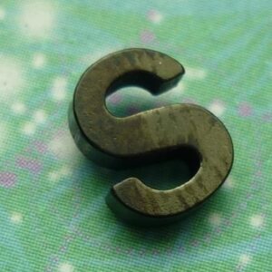 Letter Black - S - Charm for Memory Lockets