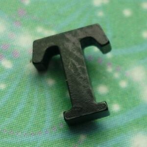 Letter Black - T - Charm for Memory Lockets