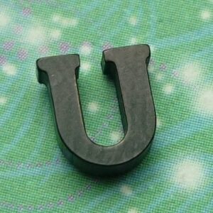 Letter Black - U - Charm for Memory Lockets