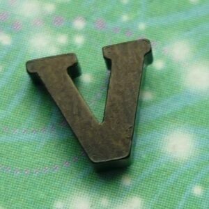 Letter Black - V - Charm for Memory Lockets