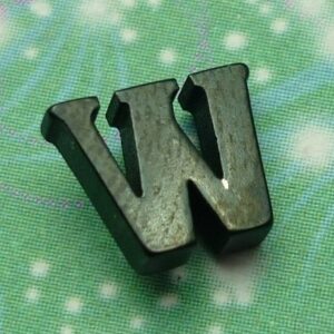 Letter Black - W - Charm for Memory Lockets