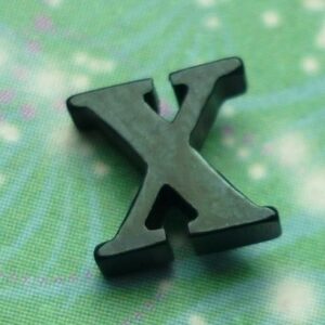Letter Black - X - Charm for Memory Lockets