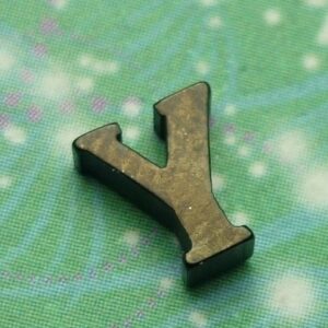 Letter Black - Y - Charm for Memory Lockets