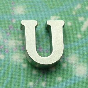 Letter Charm Silver - U - Charm for Memory Lockets