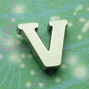 Letter Charm Silver - V - Charm for Memory Lockets