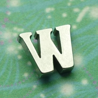 Letter Charm Silver - W - Charm for Memory Lockets