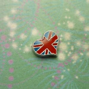London Flag Heart - Charm for Memory Lockets