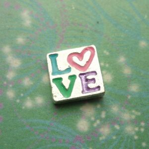 Love Charm Square - Charm for Memory Lockets