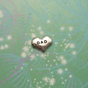 Love Dad Silver Heart - Charm for Memory Lockets