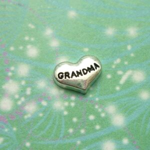 Love Grandma Silver Heart - Charm for Memory Lockets