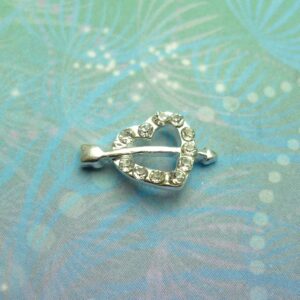 Love Heart with Arrow Silver - Charm for Memory Lockets