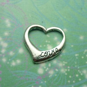Love Inscribed Heart Big - Charm for Memory Lockets