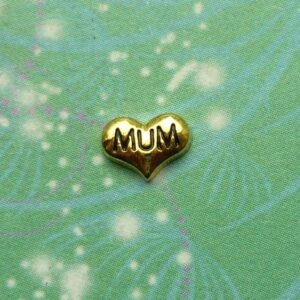 Love Mum Gold Heart - Charm for Memory Lockets