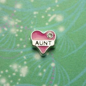 Love My Aunt Heart Pink - Charm for Memory Lockets