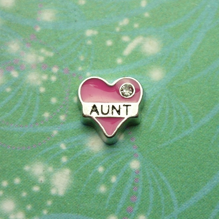 Love My Aunt Heart Pink - Charm for Memory Lockets