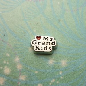 Love My Grand Kids SIlver - Charm for Memory Lockets