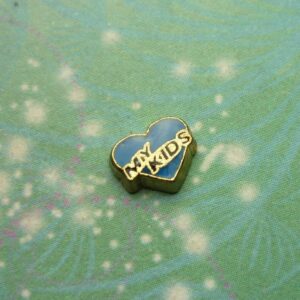 Love My Kids Blue Heart - Charm for Memory Lockets