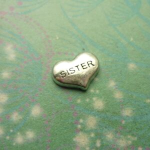 Love My Sister Heart Silver - Charm for Memory Lockets