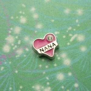 Love Nana Heart Pink - Charm for Memory Lockets