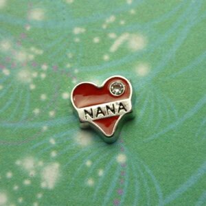 Love Nana Heart Red - Charm for Memory Lockets