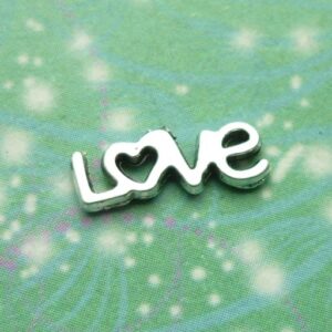 Love - Word & Heart - Charm for Memory Lockets