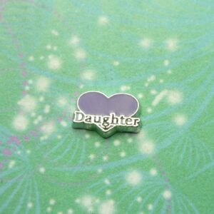 Love my Daughter Purple Heart - Charm for Memory Lockets