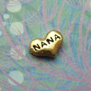 Love my Nana Gold Heart - Charm for Memory Lockets