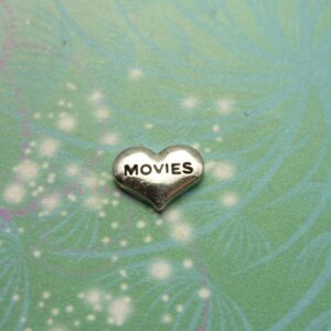 Love the Movies Silver Heart - Charm for Memory Lockets
