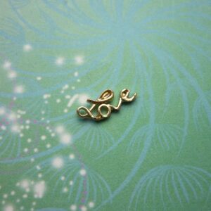 Love - word Gold - Charm for Memory Lockets