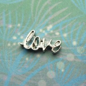 Love - word handwritten - Charm for Memory Lockets