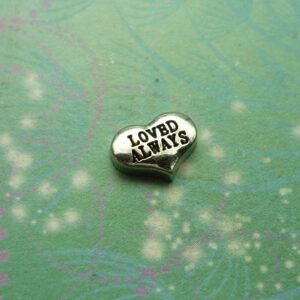 Loved Always Silver Heart - Charm for Memory Lockets