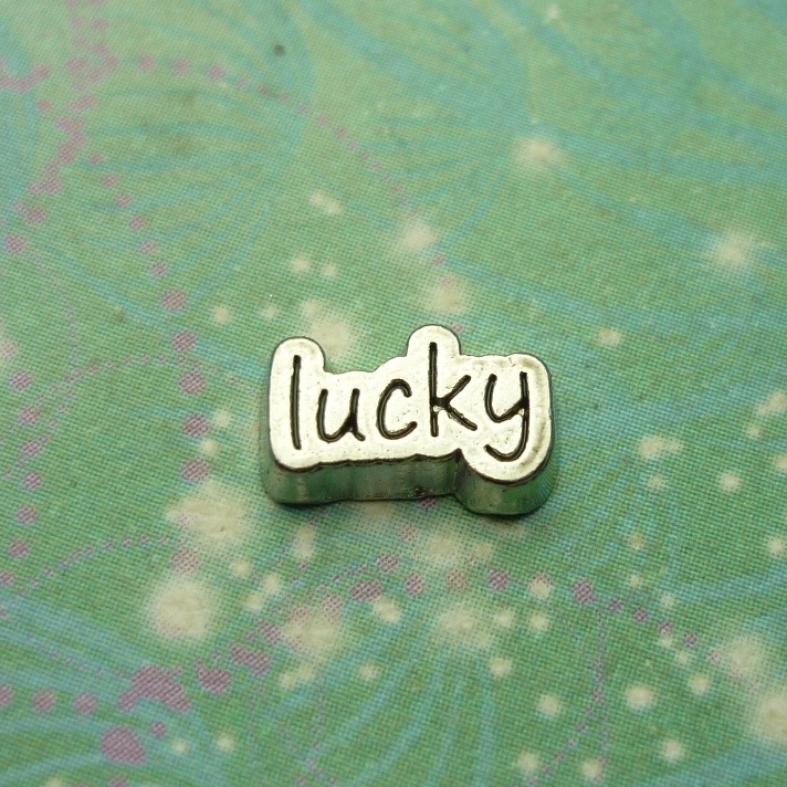 Lucky word silver - Charm for Memory Lockets