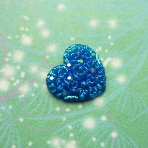 Luminous Rose Heart - Blue - Charm for Memory Lockets