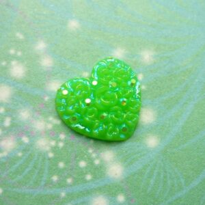 Luminous Rose Heart - Green - Charm for Memory Lockets