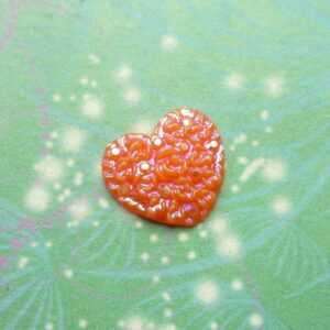 Luminous Rose Heart - Orange - Charm for Memory Lockets