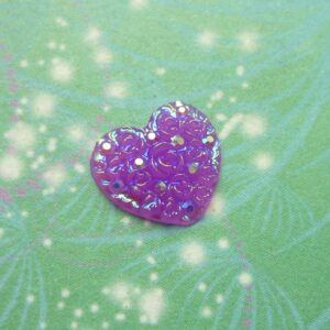 Luminous Rose Heart - Purple - Charm for Memory Lockets