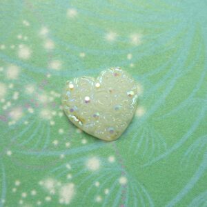 Luminous Rose Heart - White - Charm for Memory Lockets