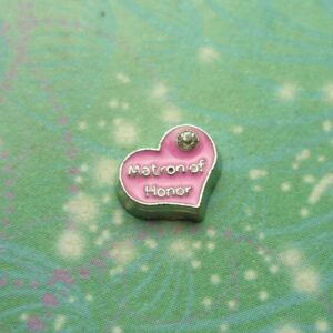Matron of Honor Heart - Charm for Memory Lockets