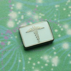 Medical - Caduceus - Rectangle Symbol - Charm for Memory Lockets