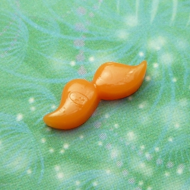 Moustache - Orange - Charm for Memory Lockets