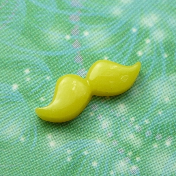 Moustache - Yellow - Charm for Memory Lockets