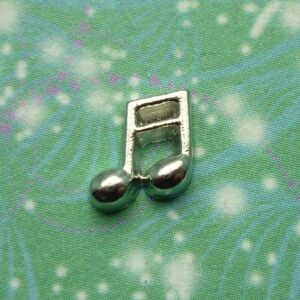 Music Note Silver Charm For Lockets - Charm for Memory Lockets