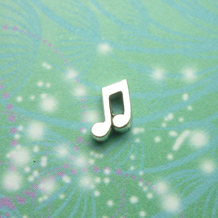 Music Note - Silver - Charm for Memory Lockets