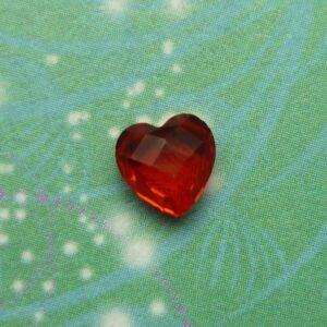 Orange Crystal Heart - Charm for Memory Lockets
