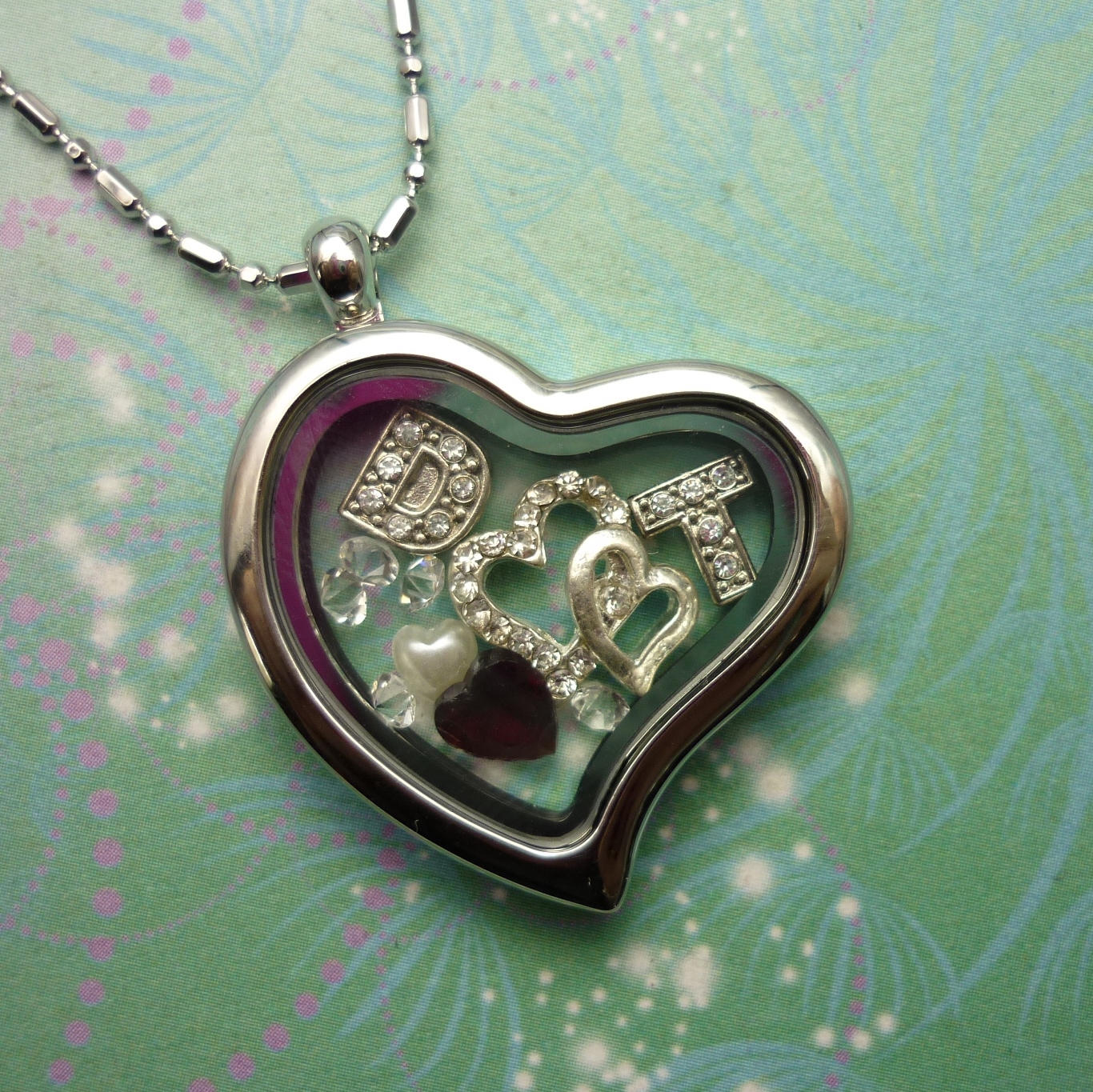 Floating Charm Locket - Customised with 2 Initials - choose your charms - Image 5