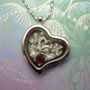 Floating Charm Locket - Customised with 2 Initials - choose your charms